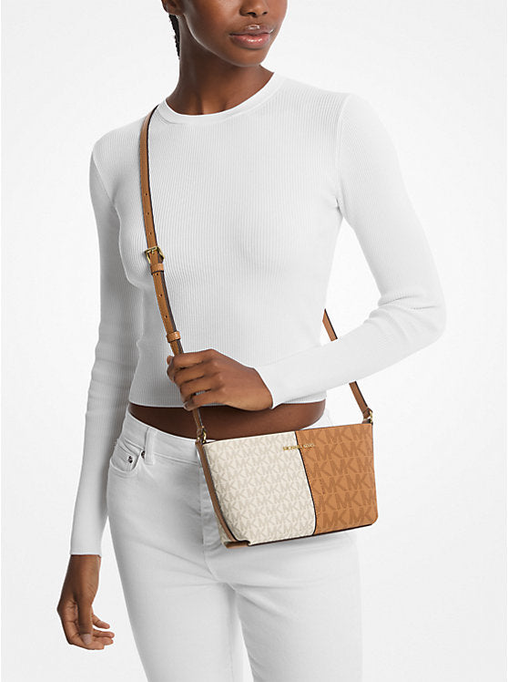 Michael Kors Jet Set Small Two-Tone Logo Crossbody Bag