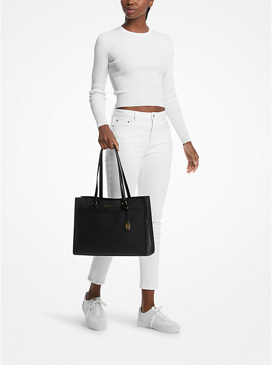 Michael Kors Jet Set Travel Large Saffiano Leather Pocket Tote Bag